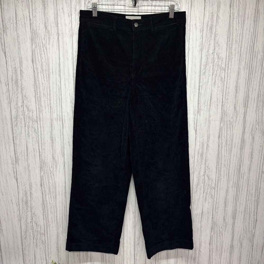 Womens Size 10 Everlane Corduroy Wide Leg Pants Black